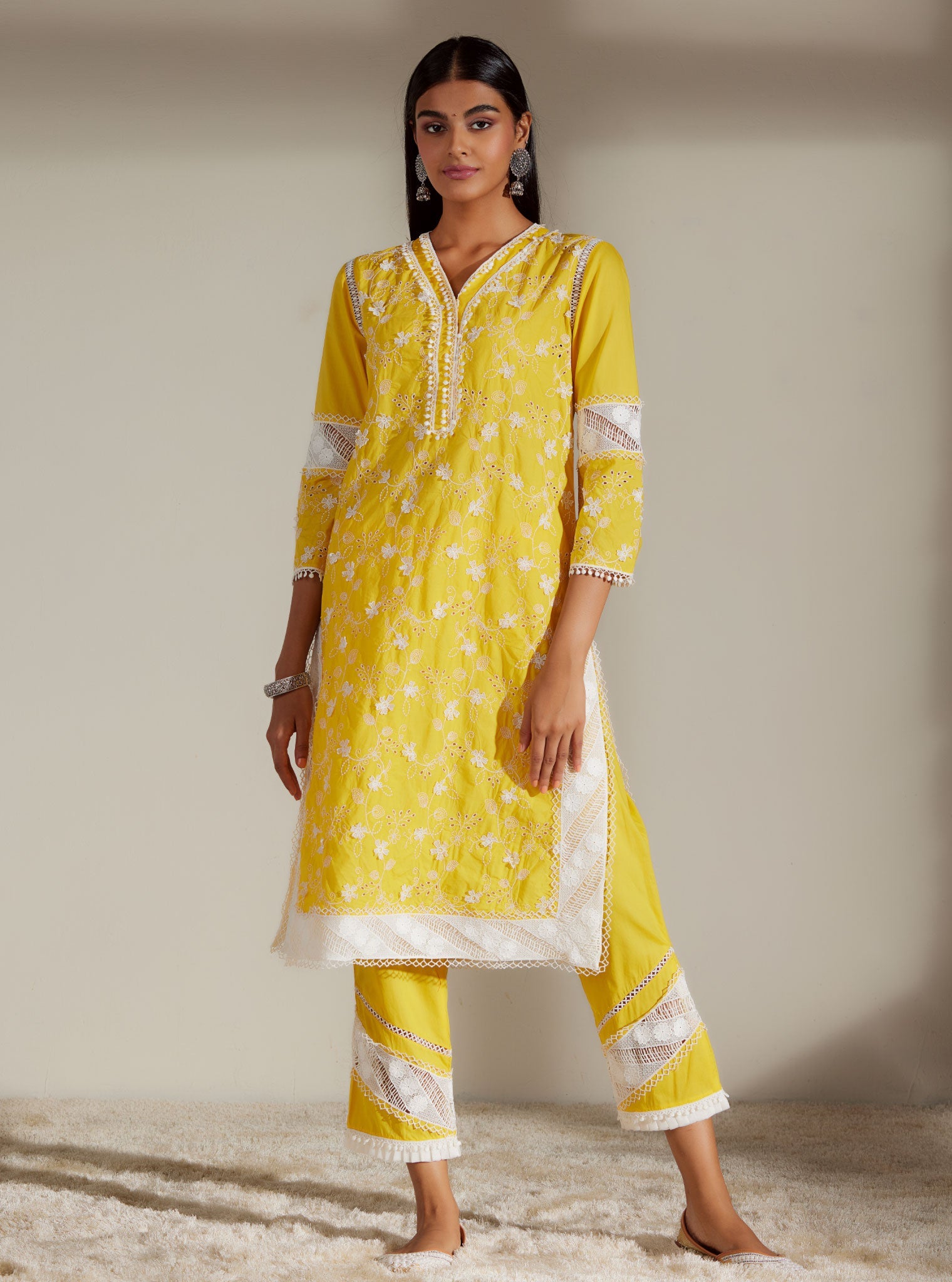 Mulmul Cotton Alice Mango Kurta with Alice Mango Pant