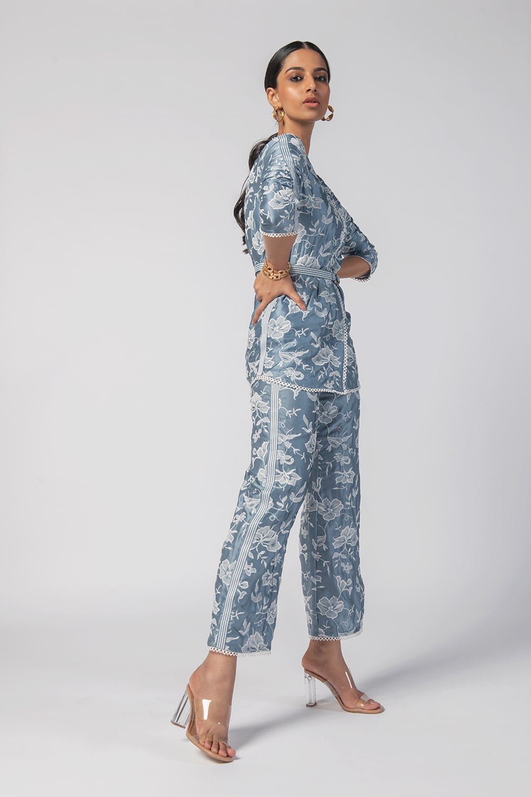 Mulmul Cupro Caroline Blue Pant