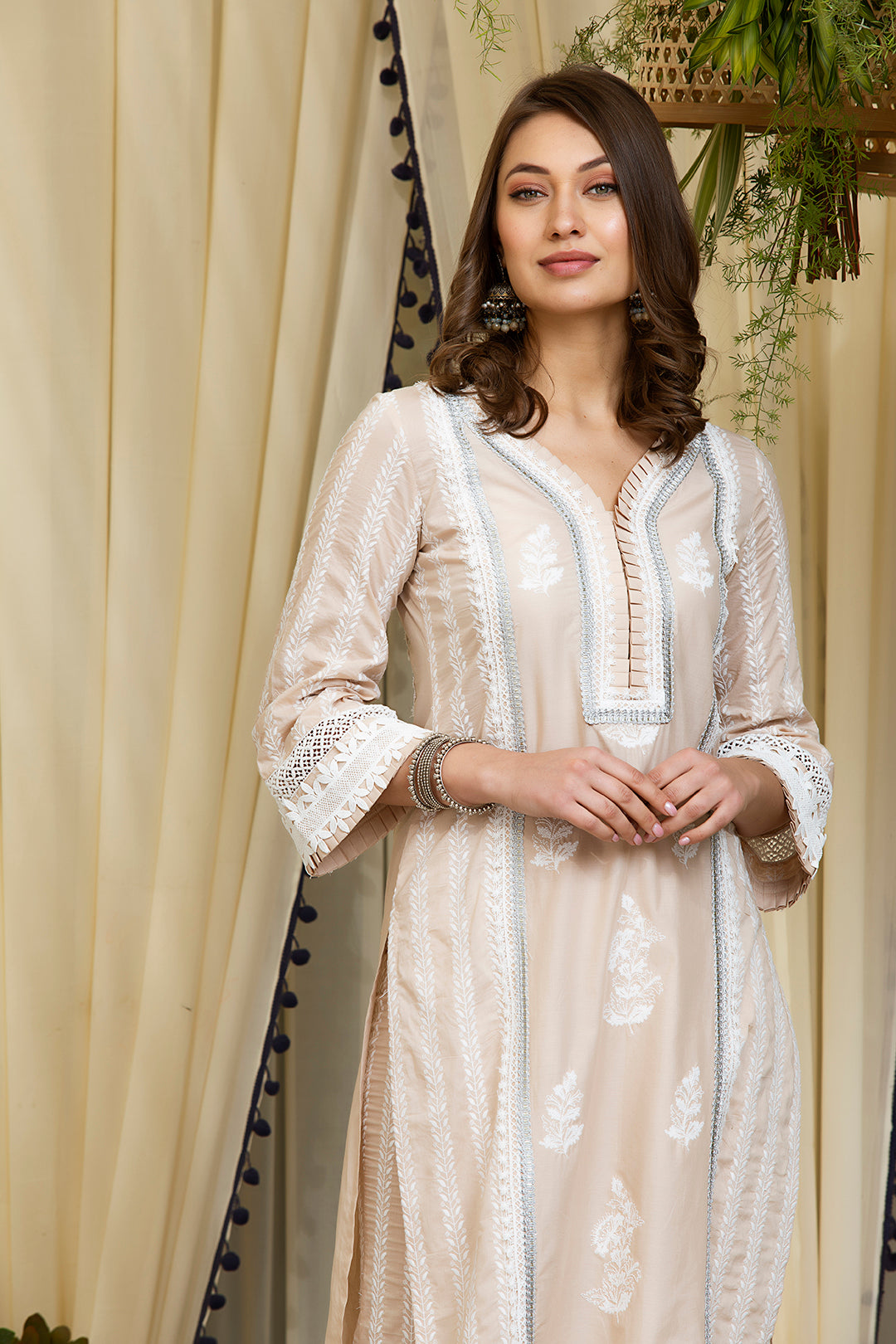 Mulmul Cotton Amelia Kurta  With Amelia Pyajama