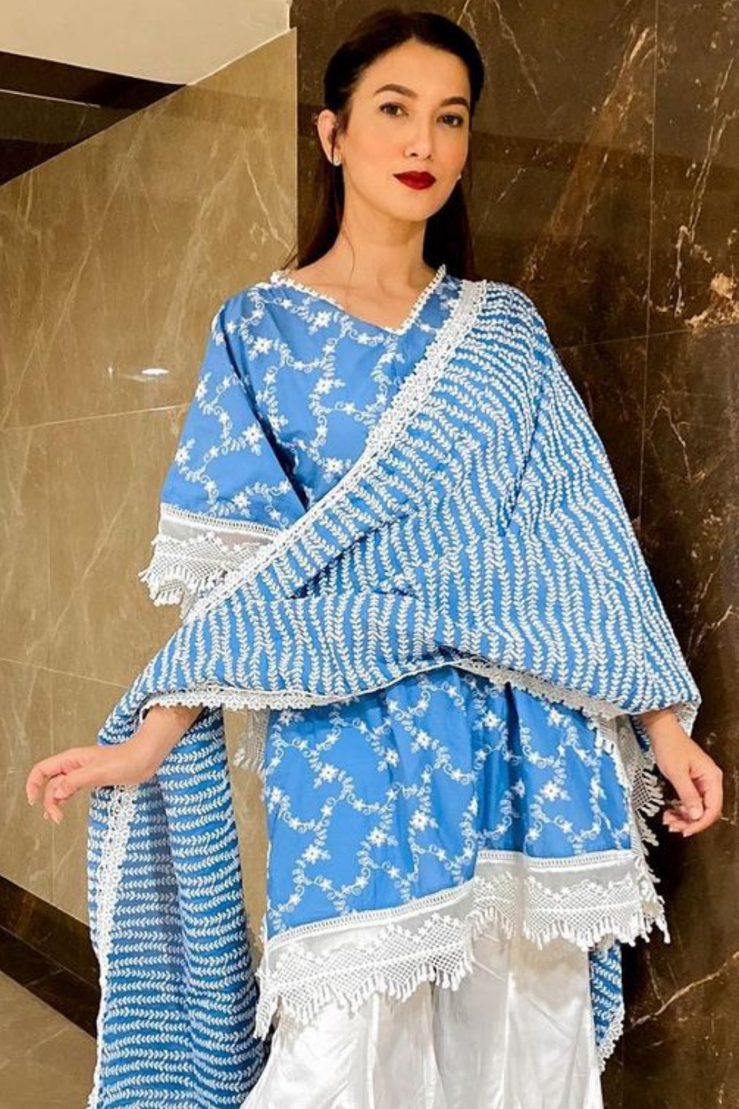 Mulmul Cotton Fiore Kurta With New Bellbottoms