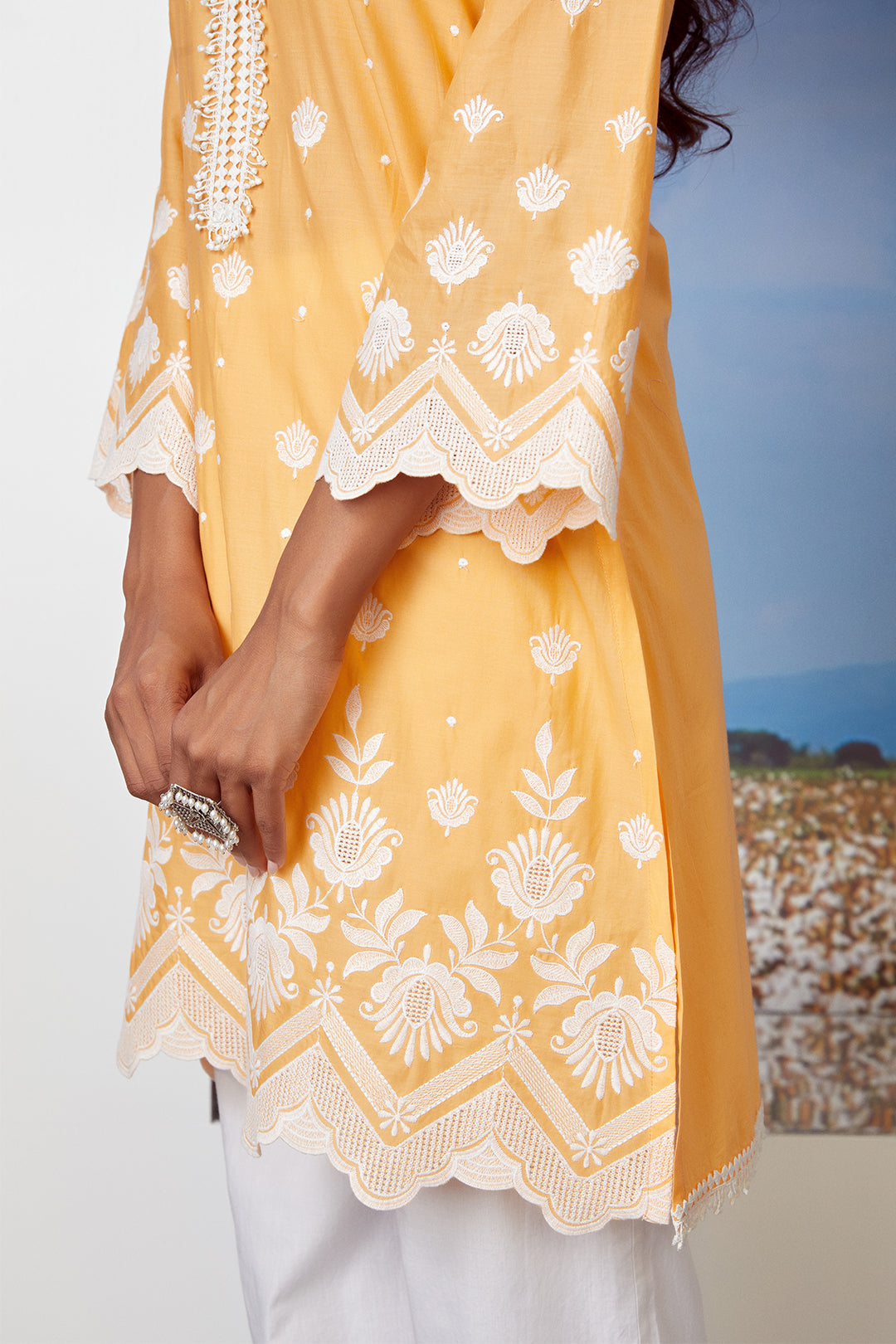 Gardencress Supima Cotton Orange Kurta Set