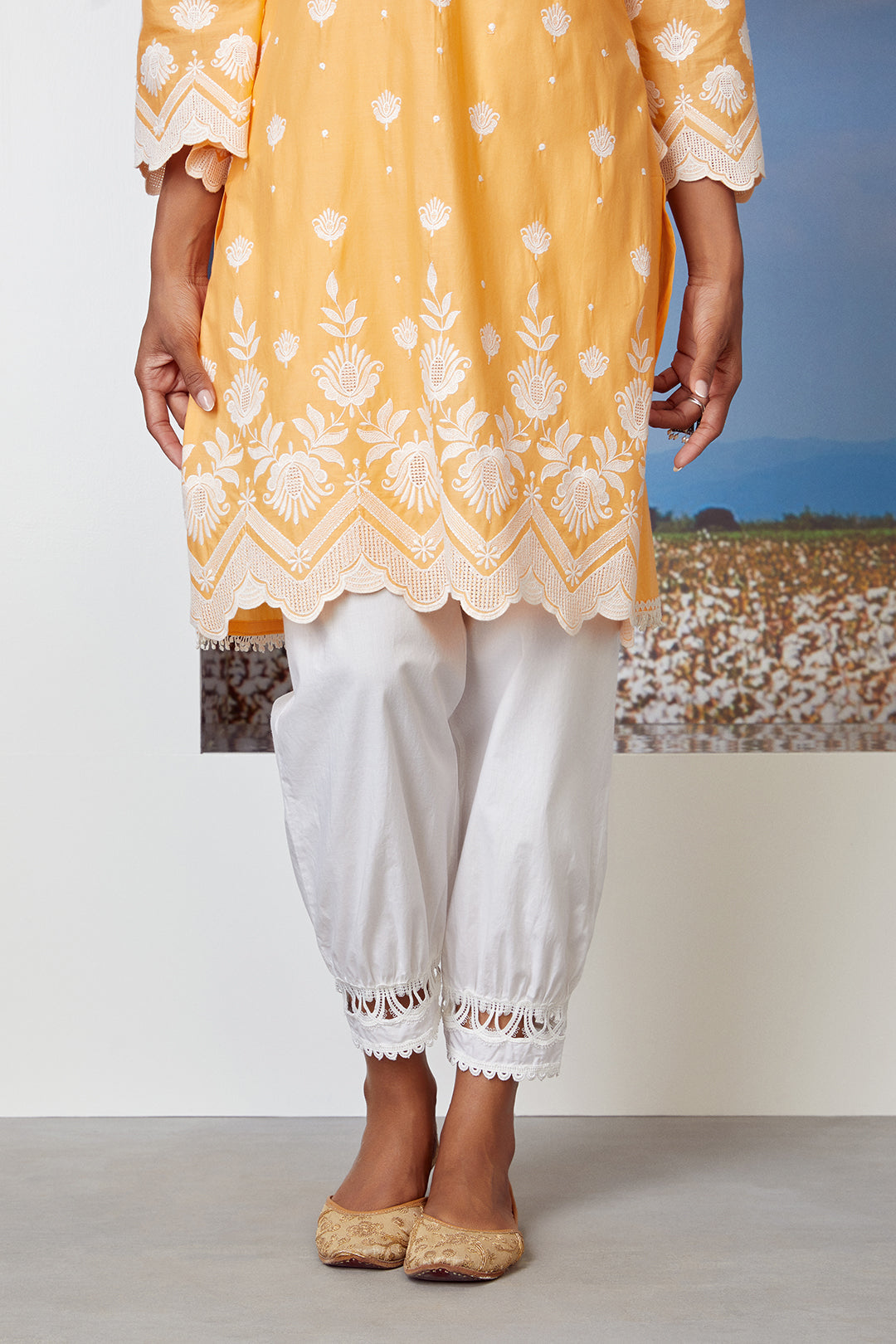 Gardencress Supima Cotton Orange Kurta Set