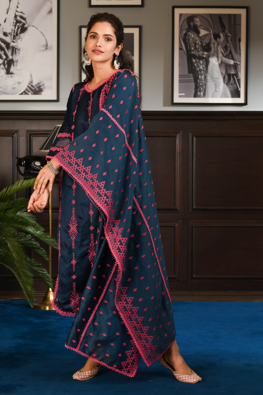 Japanese Silk Dita Kurta with Dita pyajamas