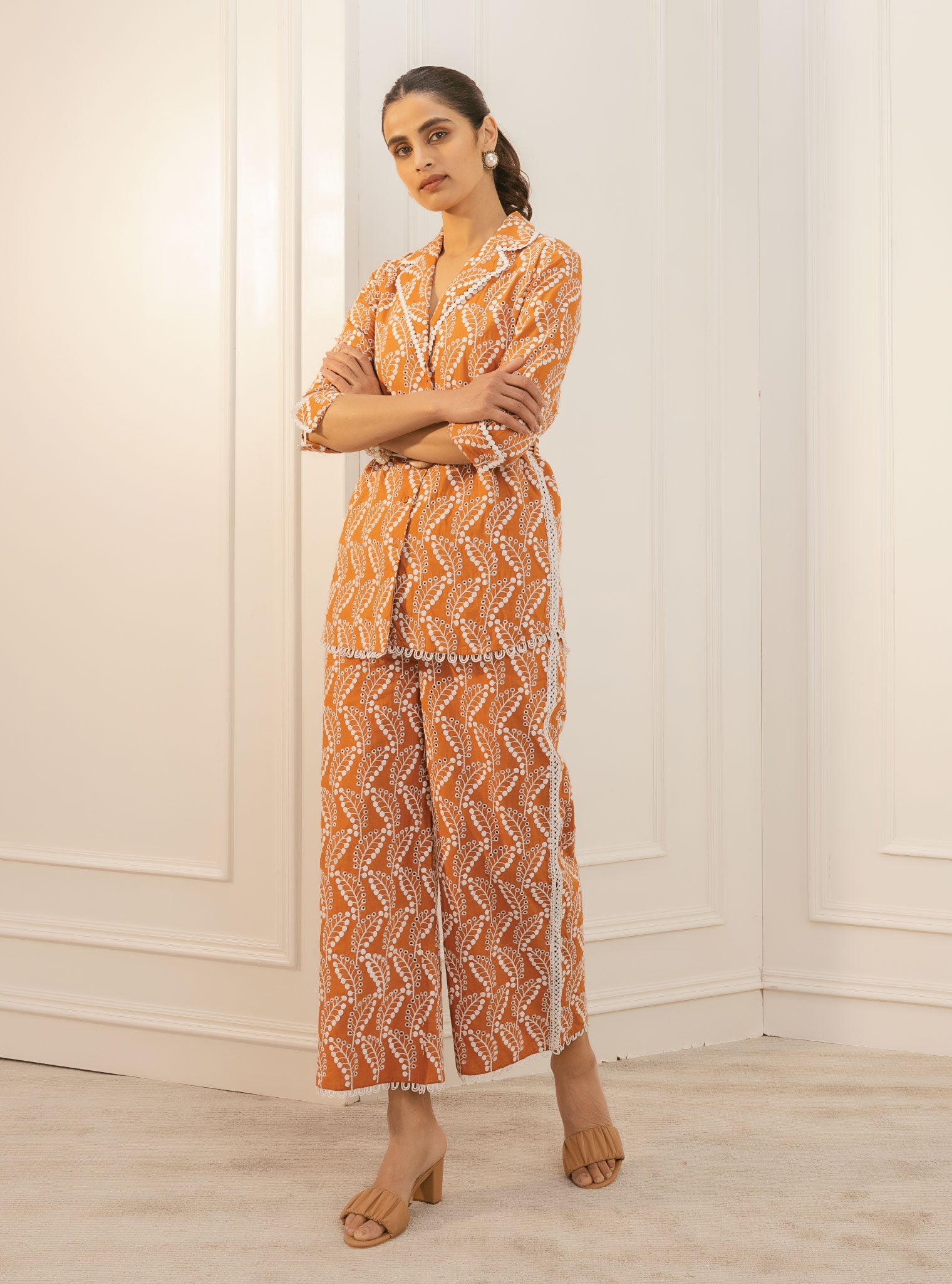 Halo Cotton Orange Co-ord Set