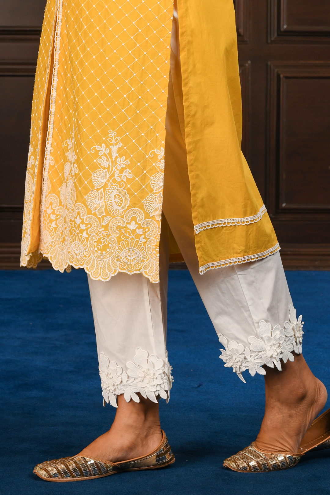 Cayo Supima Cotton Yellow Kurta Set
