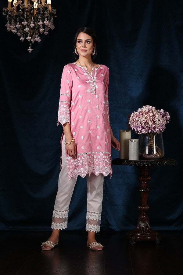 Double Lace Pyajama (WHITE)