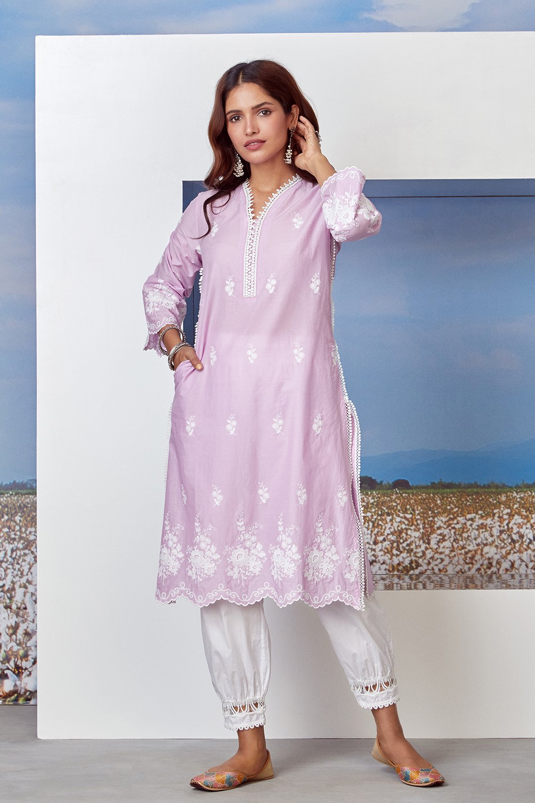 Mulmul Cotton New Harem White Pyajama