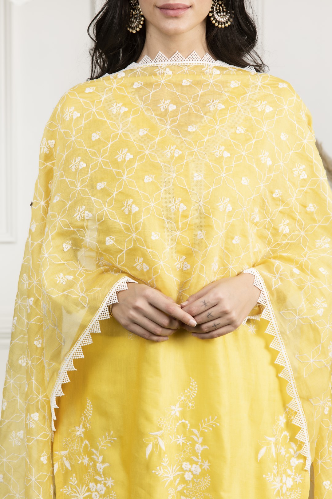 Full Embroidered Chanderi Dupatta