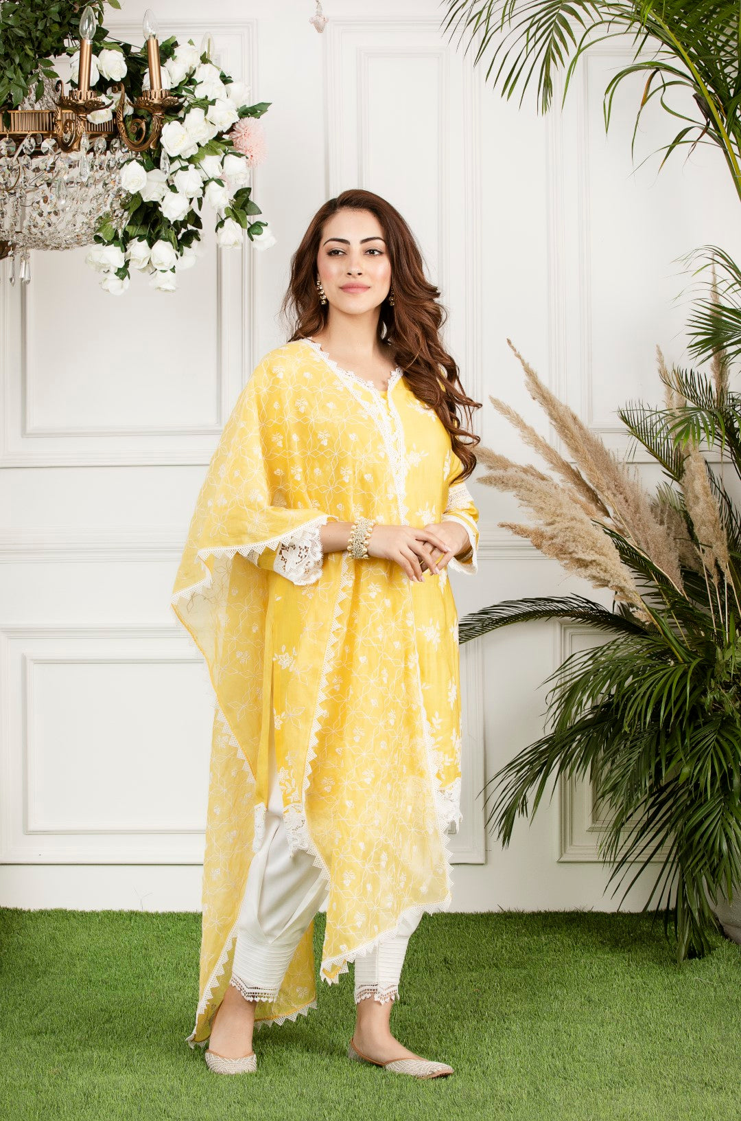 Full Embroidered Chanderi Dupatta