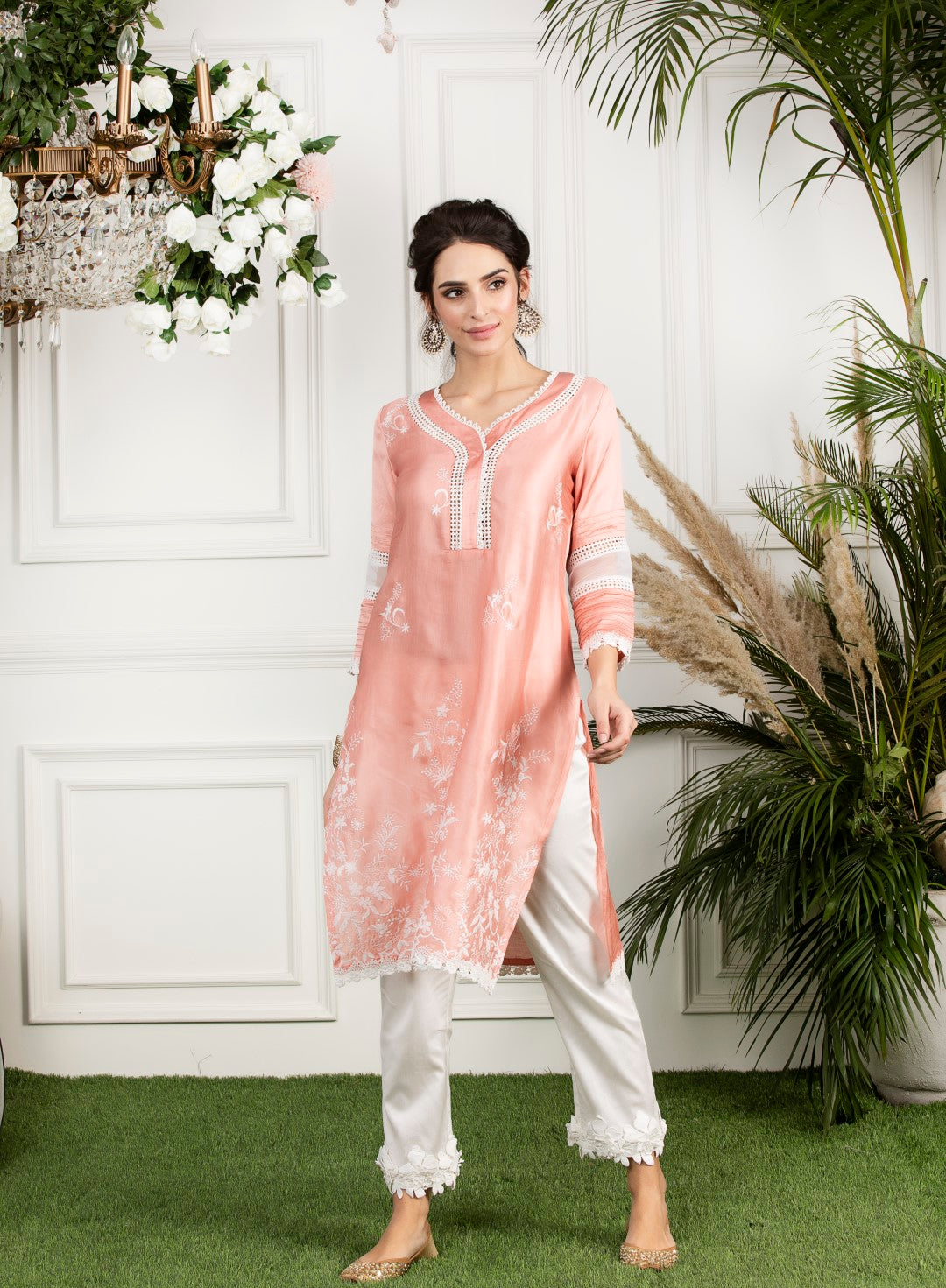 Morning Glory Supima Cotton Hibiscus Kurta Set