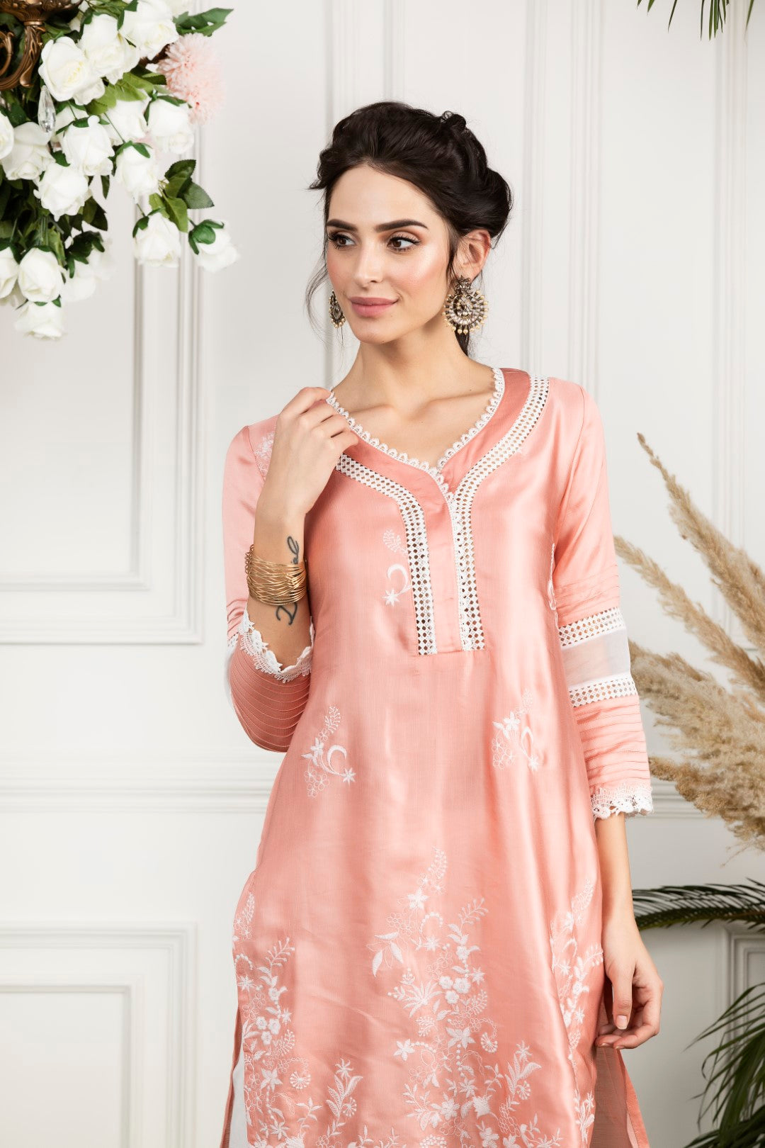 Morning Glory Supima Cotton Hibiscus Kurta Set