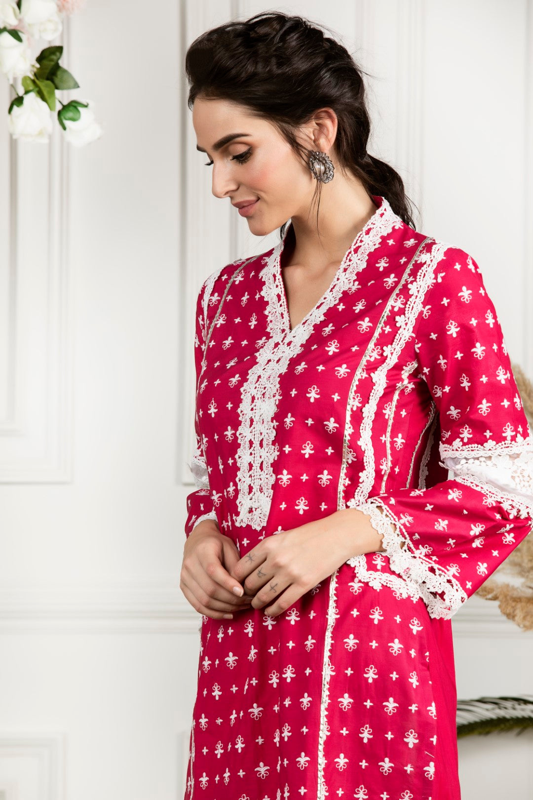 WinterBerry Supima Cotton Gota Diagonal Kurta Set