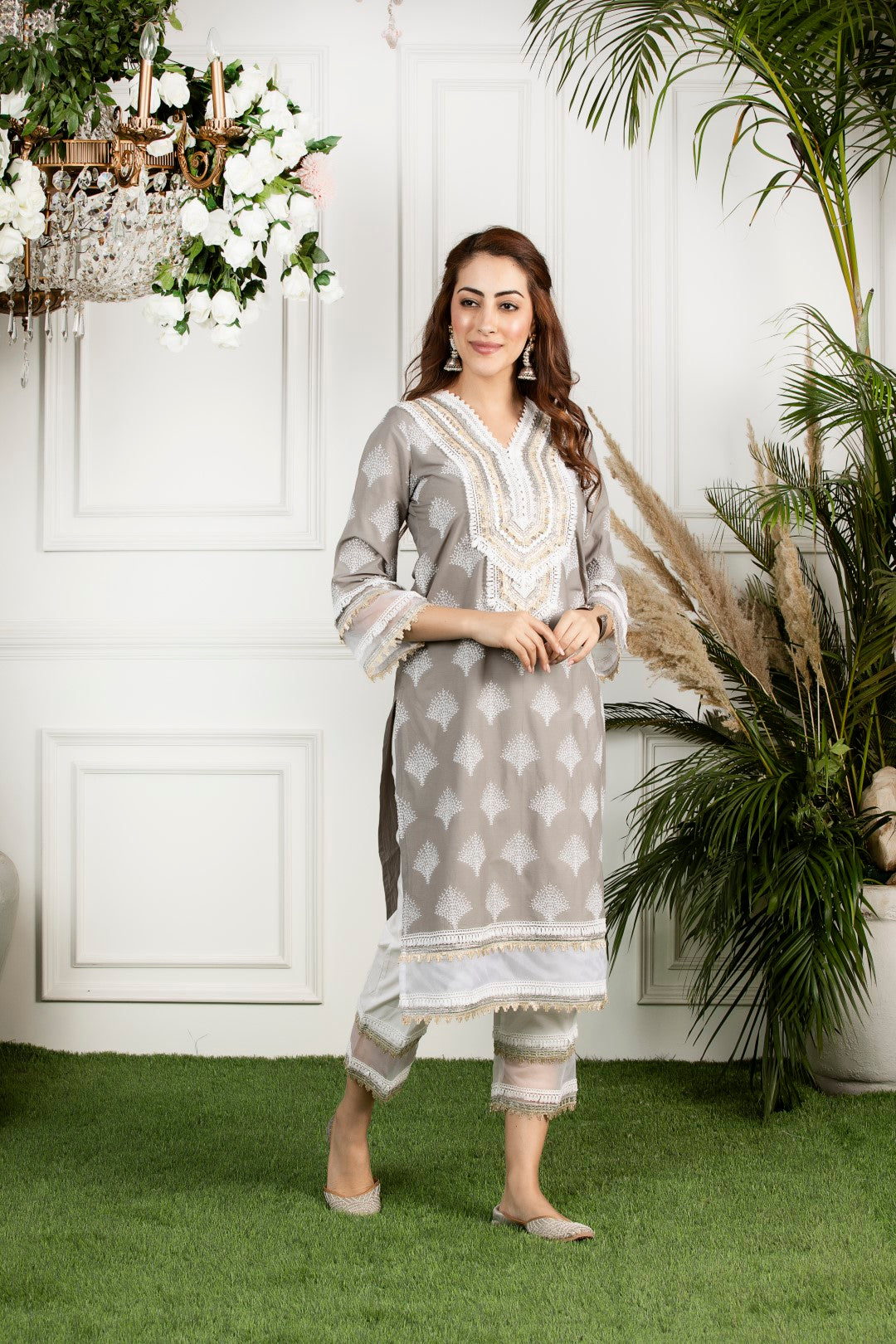 Mulmul Cotton Maple Kurta With Mulmul Maple Pyajamas