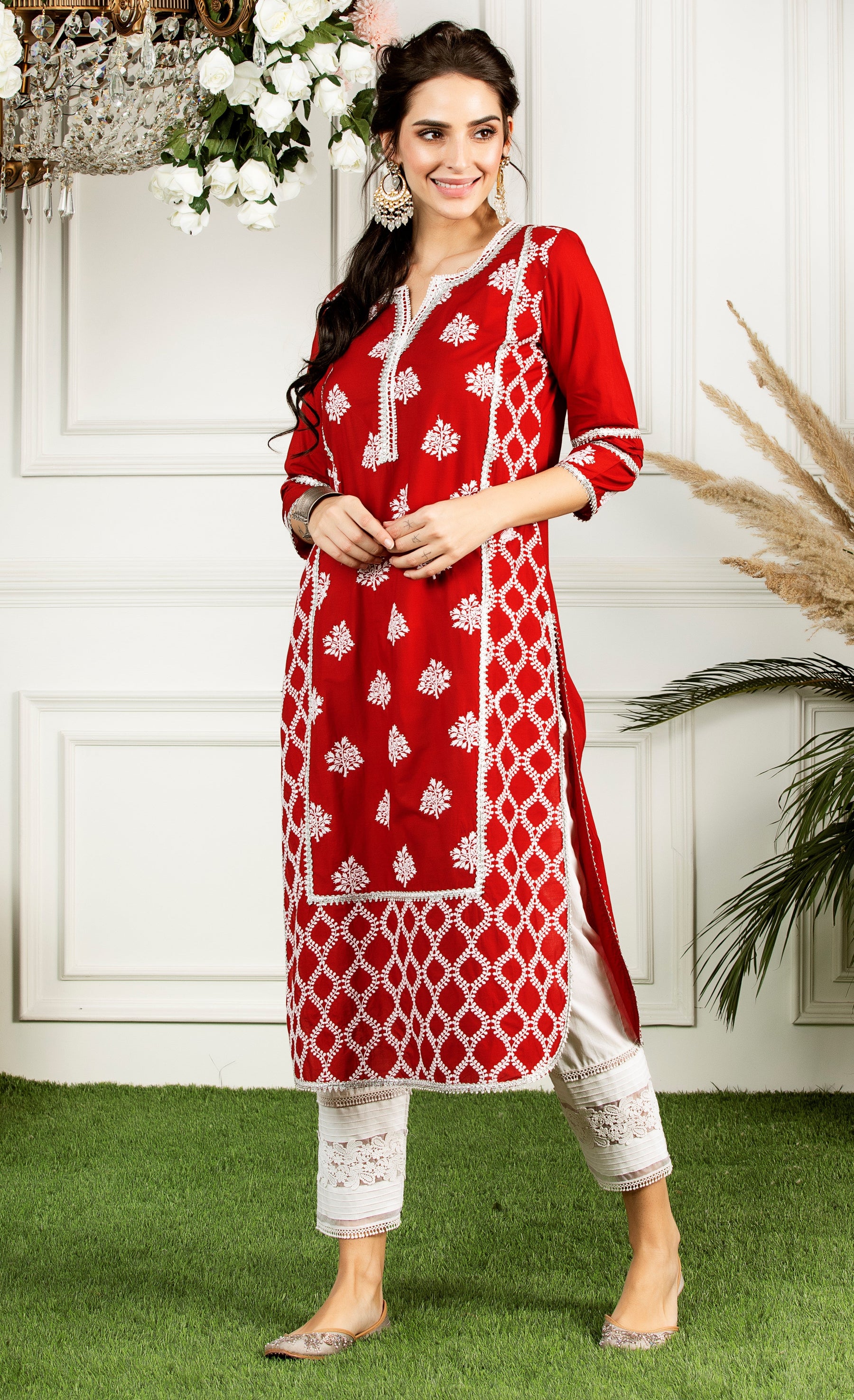 Mulmul Cotton Senna Kurta With Mulmul New Pin Tuck Pyajama