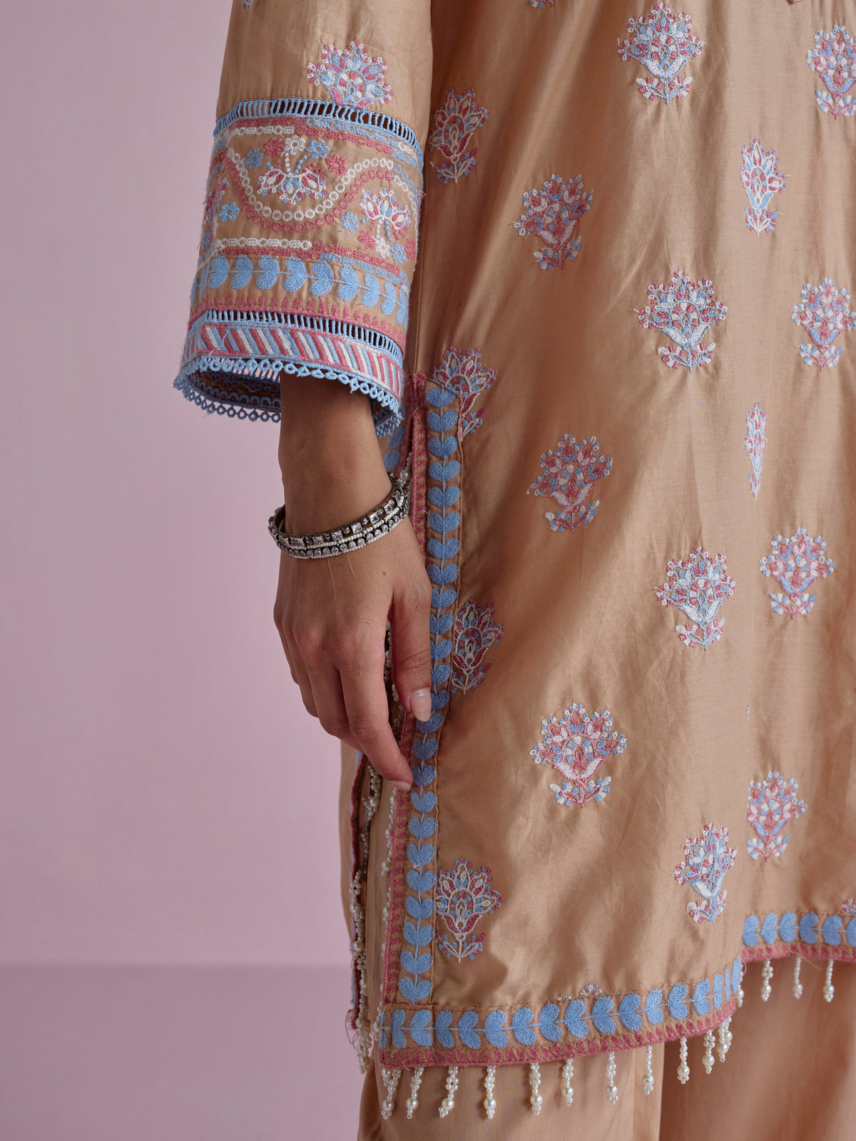 Amoli Supima Cotton Caramel Brown Kurta Set