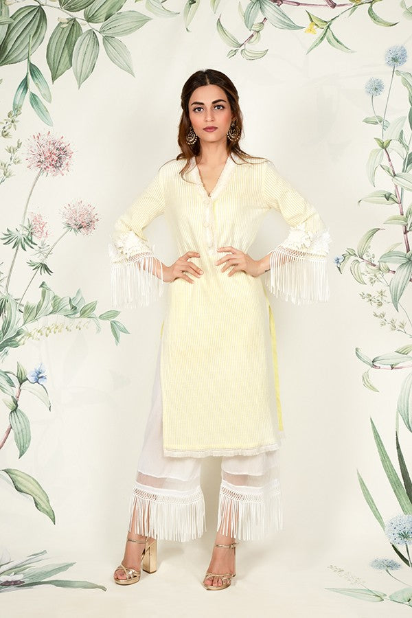 Poppy Kurta Yellow and Poppy Pyajama