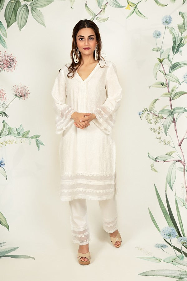 Thistle Kurta White