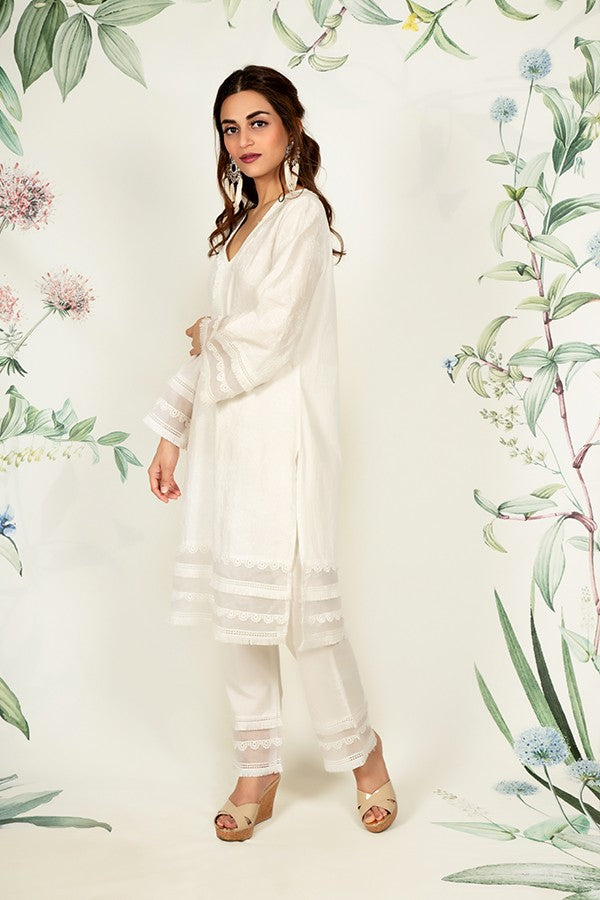 Thistle Kurta White