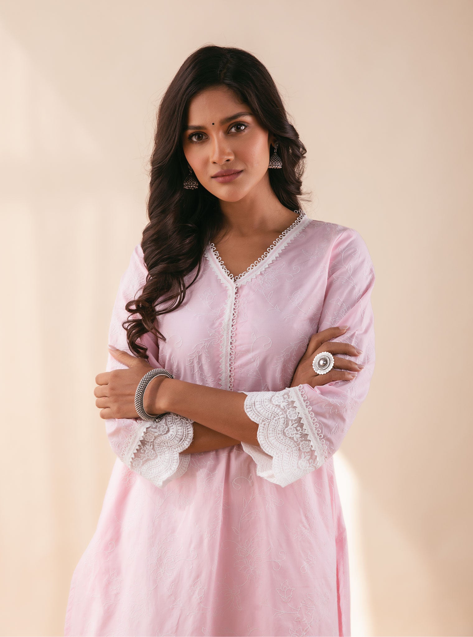 Mulmul Cotton Pixie Pink Kurta