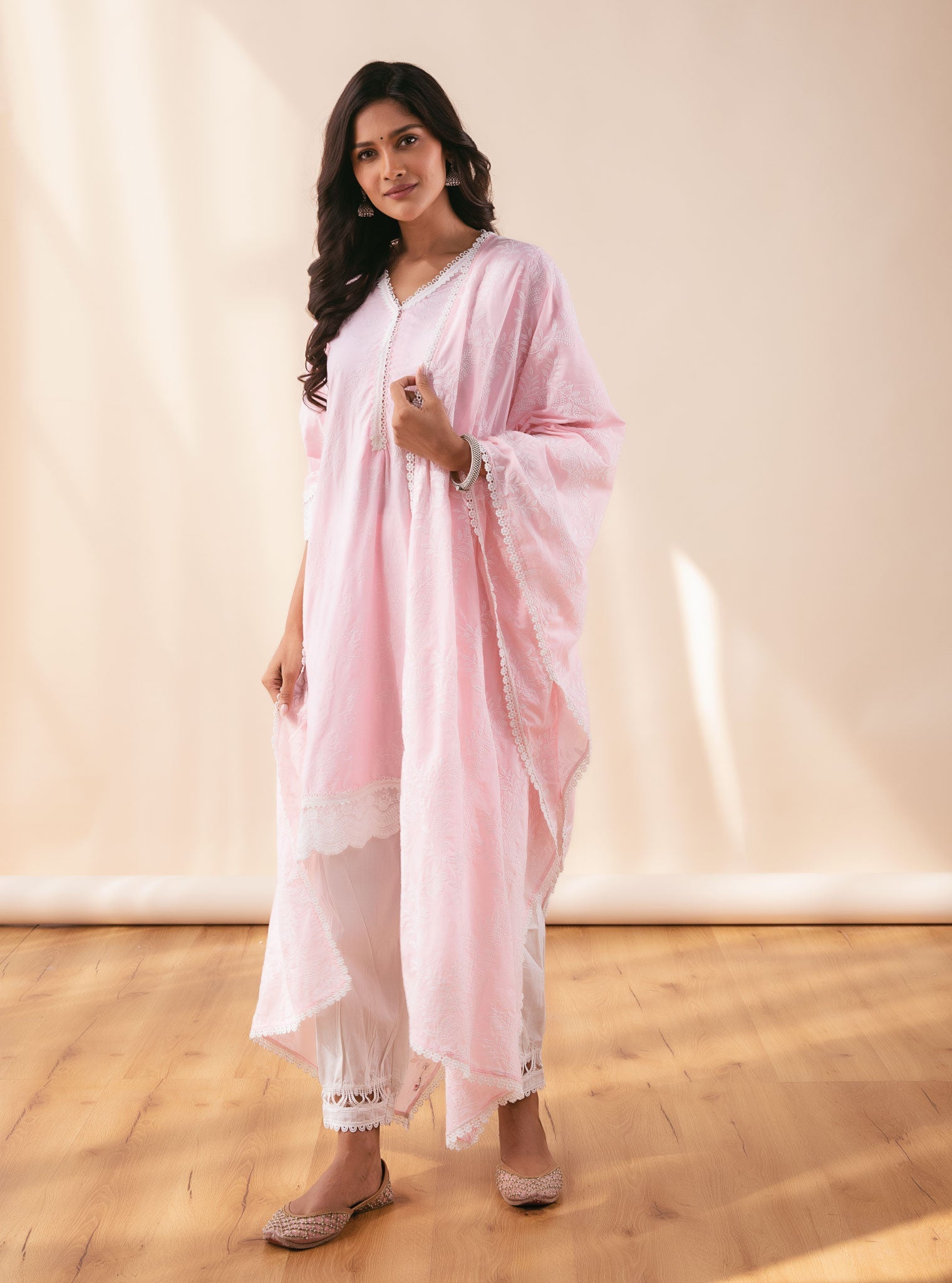 Mulmul Cotton Pixie Pink Kurta