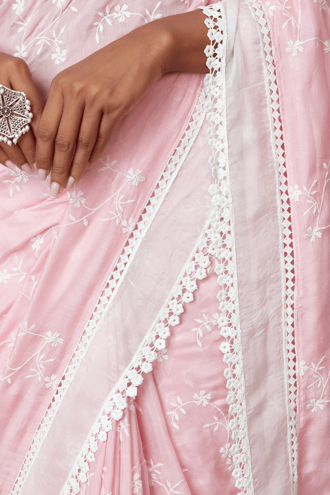Mulmul Silk Romance Pink Saree