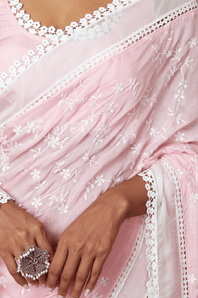 Mulmul Silk Romance Pink Saree