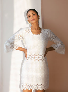 Mulmul Cotton Inessa White Dress